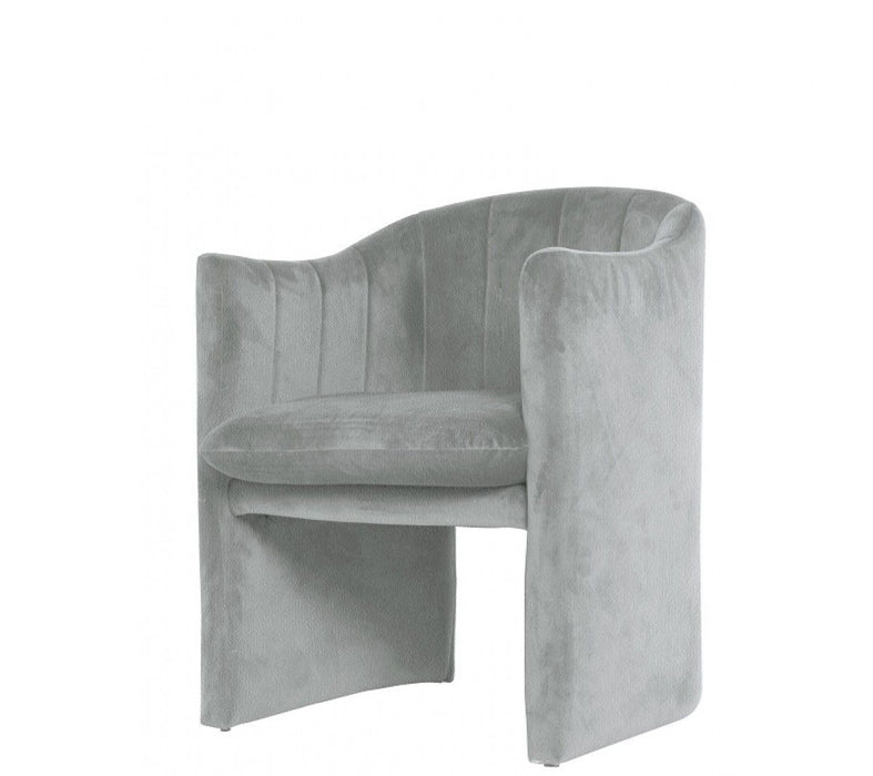 Upholstered In Velvet Dining Arm Chair - Gray