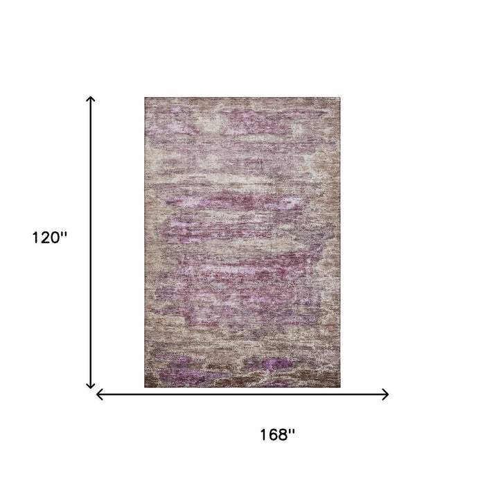 10' X 14' Abstract Washable Area Rug With UV Protection (688297) - Blush / Ivory