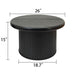Set of two Giga black fluted cylinder side tables with round tops, ideal for living room decor and compact space.