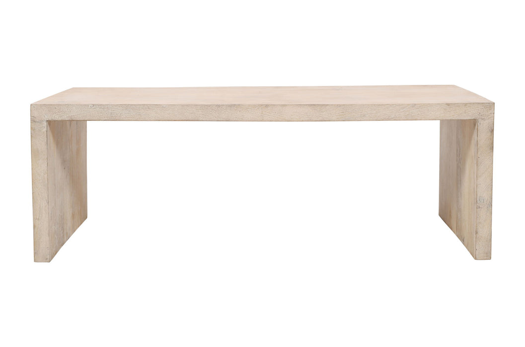 3 Piece Solid Wood Distressed Sled Coffee And End Tables Set - Natural