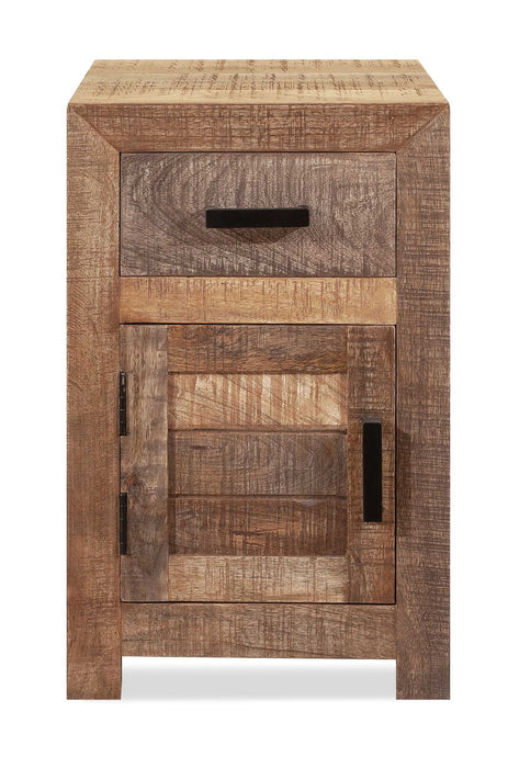 26" Solid Wood Square End Table With Drawer - Brown