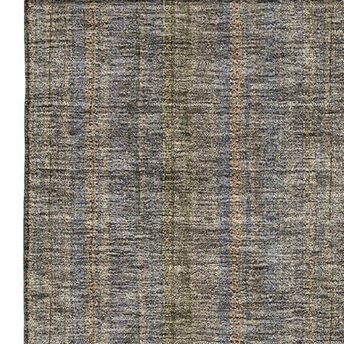 10' X 14' Striped Washable Area Rug With UV Protection (677585) - Taupe / Olive Green