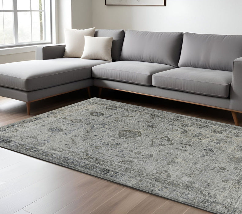 10' X 14' Medallion Area Rug - Gray And Charcoal