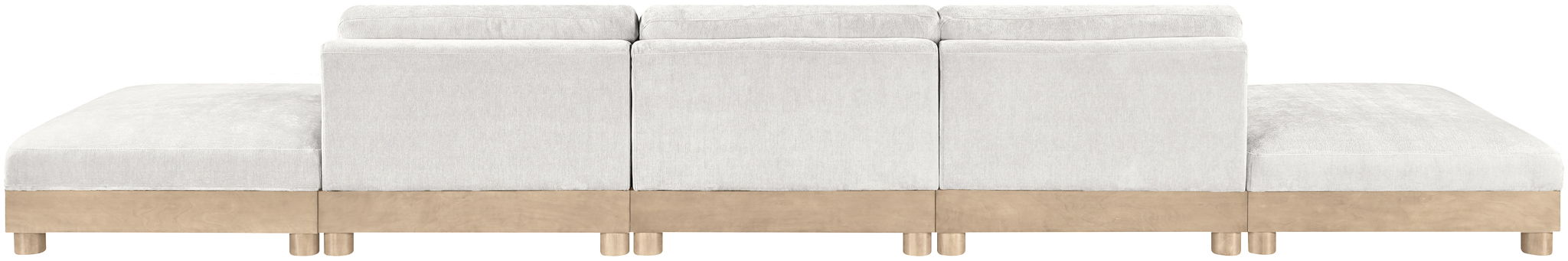 Turin - Chenille Fabric Upholstered Modular Sectional - White