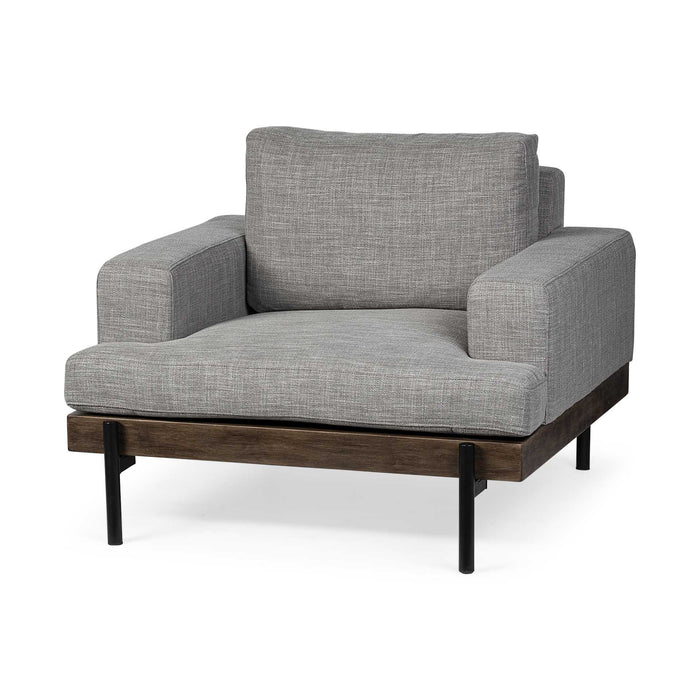 Fabric Club Chair - Gray And Black