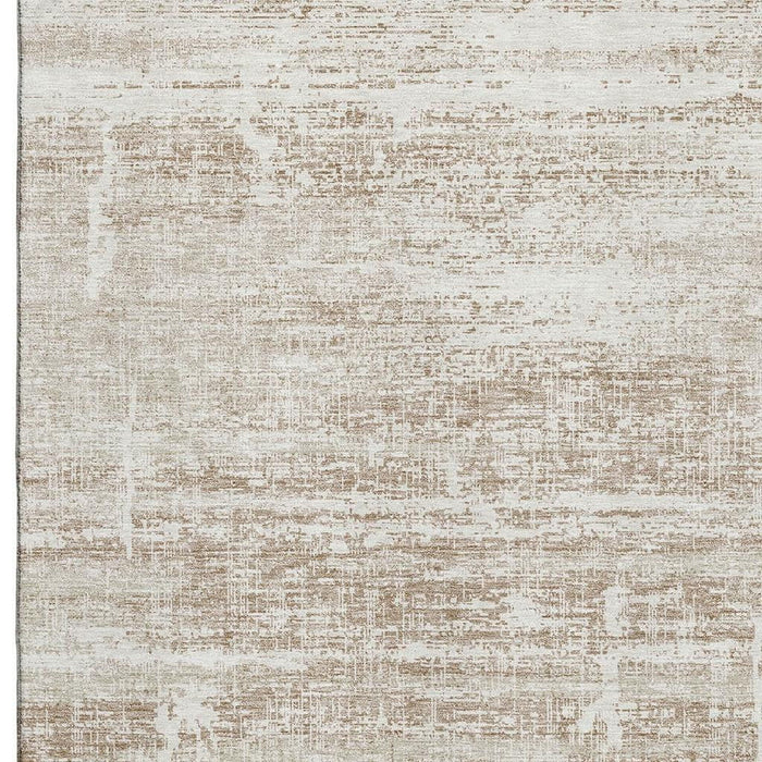 8' X 10' Abstract Washable Area Rug With UV Protection - Beige And Ivory