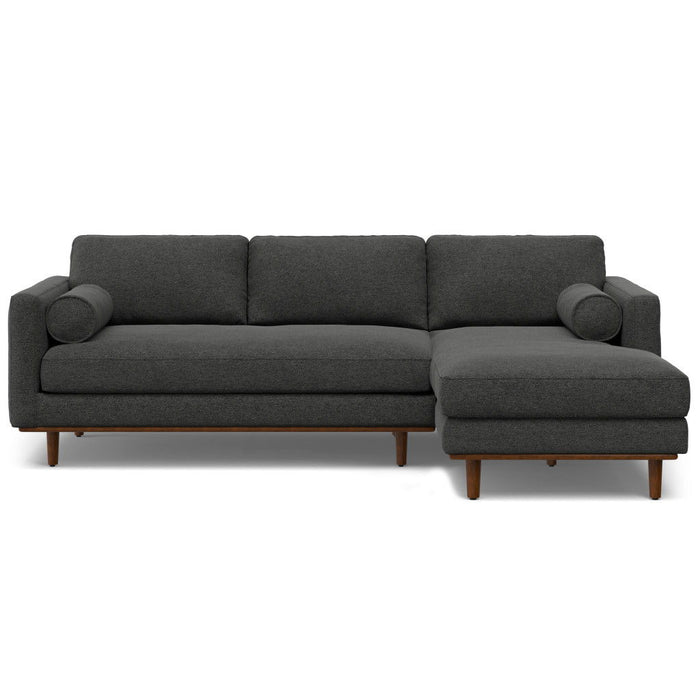 102" Fabric Sofa With Brown Legs - Gray