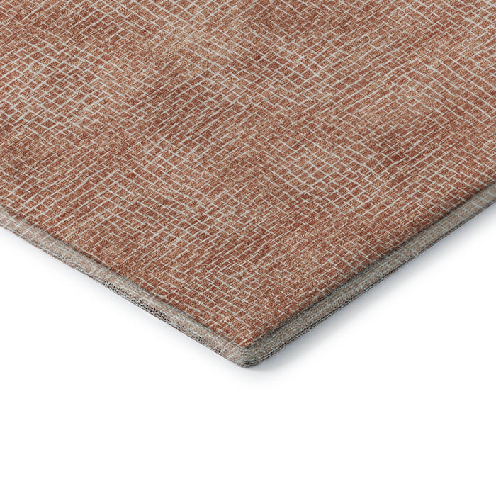 10' X 14' Geometric Washable Area Rug With UV Protection (682841) - Copper / Ivory