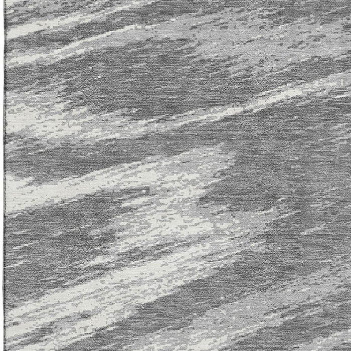 10' X 14' Abstract Washable Area Rug With UV Protection (669702) - Gray / Ivory