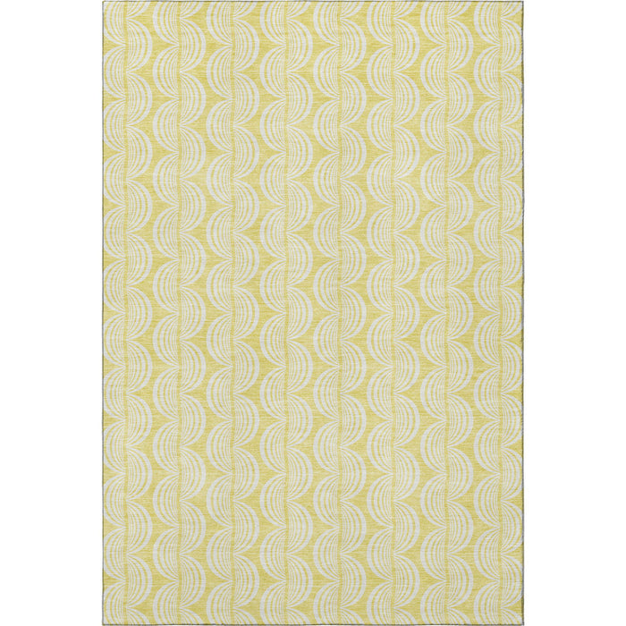 10' X 14' Ogee Washable Area Rug With UV Protection (682817) - Yellow / Ivory