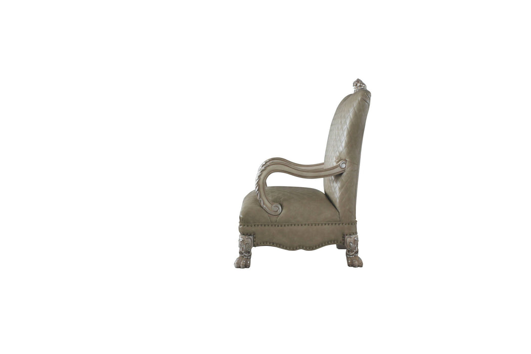 Faux Leather Arm Chair - Bone