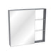 Black and brown wall-mounted Giga medicine cabinet with mirror and adjustable shelves for bathroom storage.