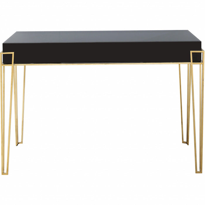 48" Mirrored Glass Console Table - Black