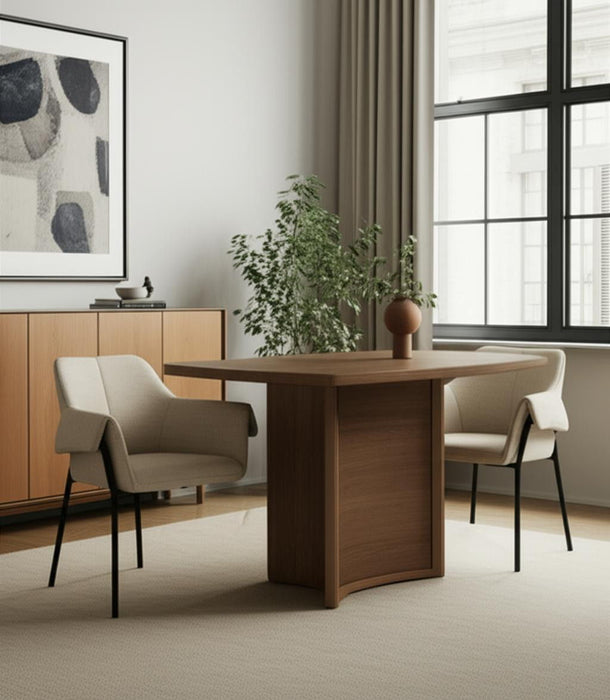 Upholstered Fabric Dining Arm Chair - Gray / Black