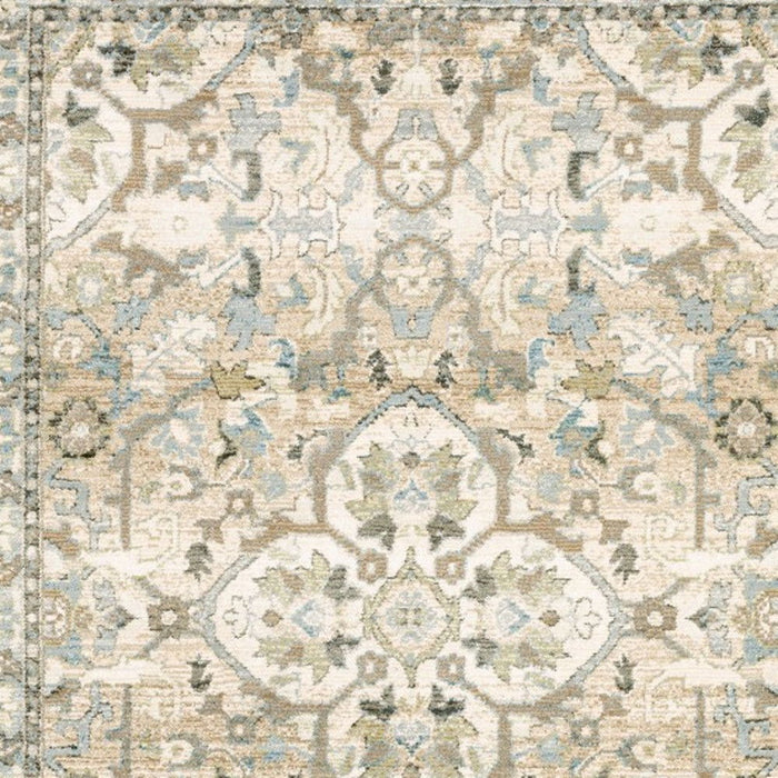 8.5' x 12.1' Medallion Area Rug - Beige And Ivory