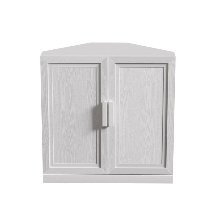 31" Wood Corner Corner Accent Dining Cabinet With Two Doors - White