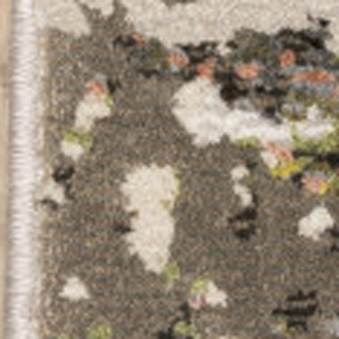 8' x 11' Abstract Power Loom Stain Resistant Area Rug - Gray Green Gold Blue And Beige