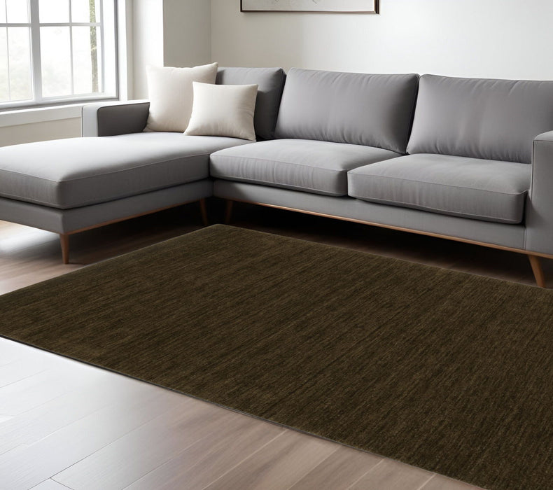 10' X 13' Wool Hand Tufted Area Rug - Brown