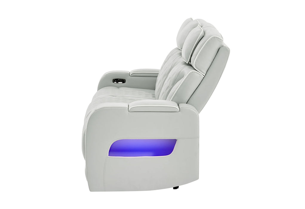 U8611 - Power Reclining Sofa With Power Headrest And LED - Silver