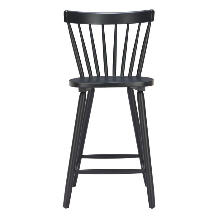 Solid Wood And Manufactured Wood Low Back Bar Chairs (Set of 2) - Black
