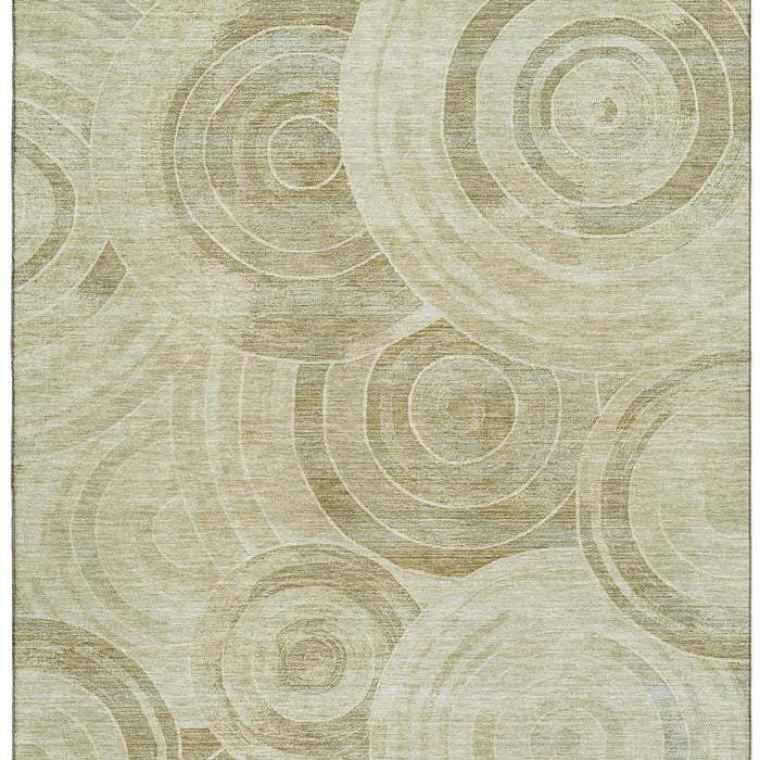 10' X 14' Geometric Washable Area Rug With UV Protection (700107) - Wheat / Beige