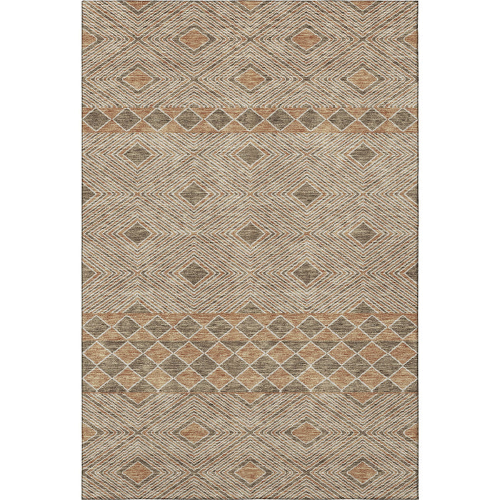 10' X 14' Geometric Washable Area Rug With UV Protection (671366) - Brown / Beige