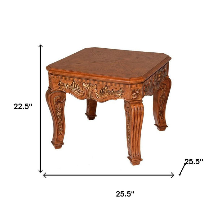 Wood Square End Table - Oak