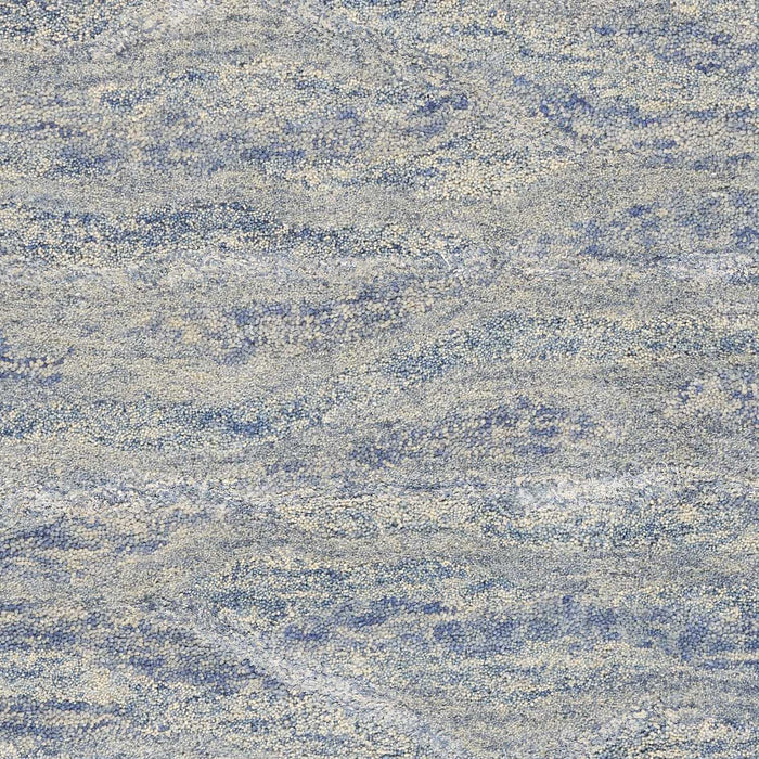 7' x 9' Ocean Blue Area Rug - Wool And Viscose