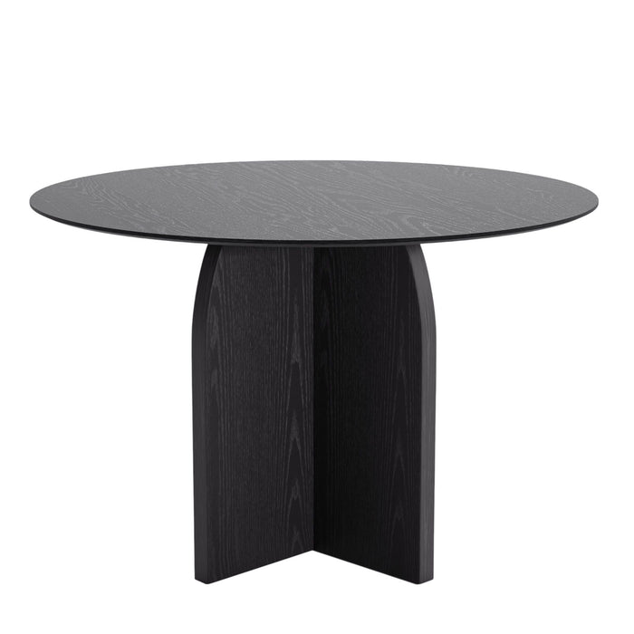 45" Solid Wood Pedestal Base Round Top Dining Table - Black