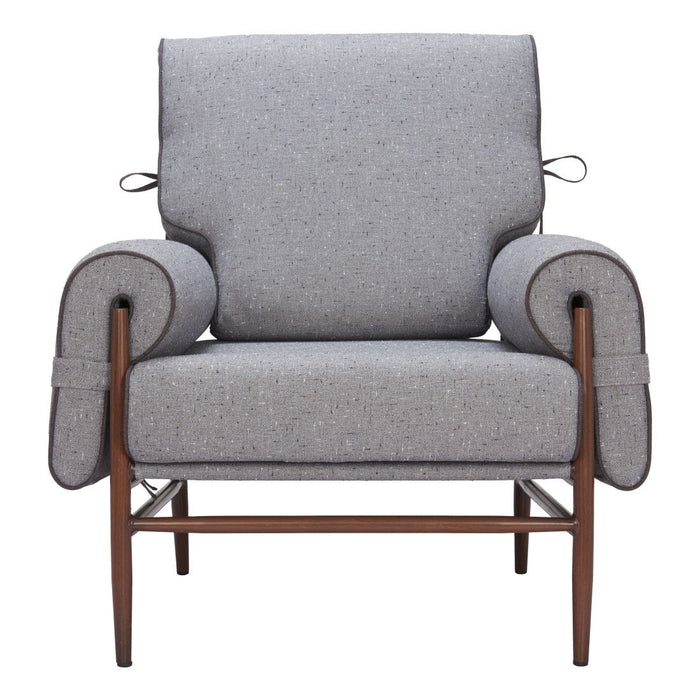 34" Upholstered Arm Chair - Gray / Brown