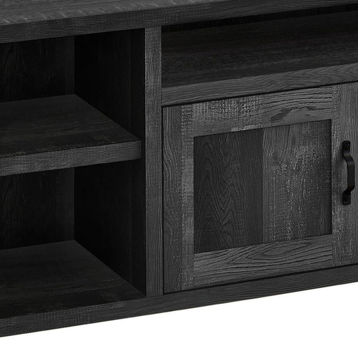 Cabinet Enclosed Storage TV Stand - Black