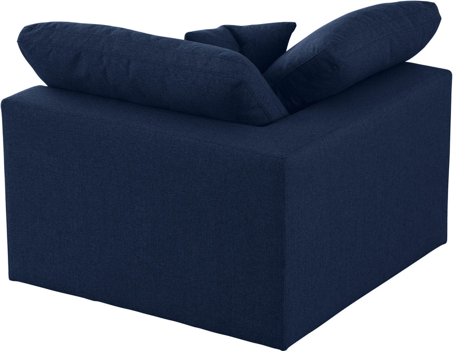 Meridian Furniture Serene corner chair with plush upholstery and modern design, perfect for cozy living room corners.