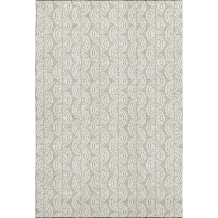 10' X 14' Ogee Washable Area Rug With UV Protection (682679) - Beige / Ivory
