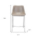 Set of two 26-inch gray and silver steel low back counter height bar chairs by HomeRoots, featuring modern design and sturdy construction.