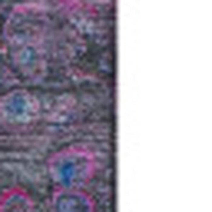 9' X 12' Abstract Washable Area Rug With UV Protection (650421) - Blue / Pink / Purple
