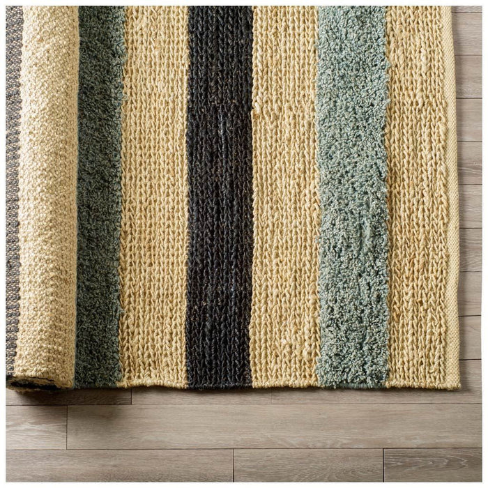 8' X 10' Jute Striped Hand Woven Area Rug (609368) - Black / Tan