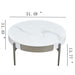 Modern Giga round coffee table with storage drawers, handcrafted ceramic inlay, two-tone wood legs, perfect for Scandinavian living rooms.