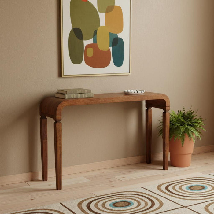 Solid Wood Solid Console Table With Two Drawers (719157) - Brown