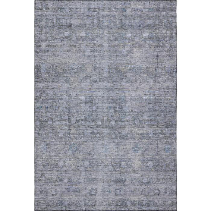 10' X 14' Geometric Washable Area Rug With UV Protection (700751) - Blue / Gray
