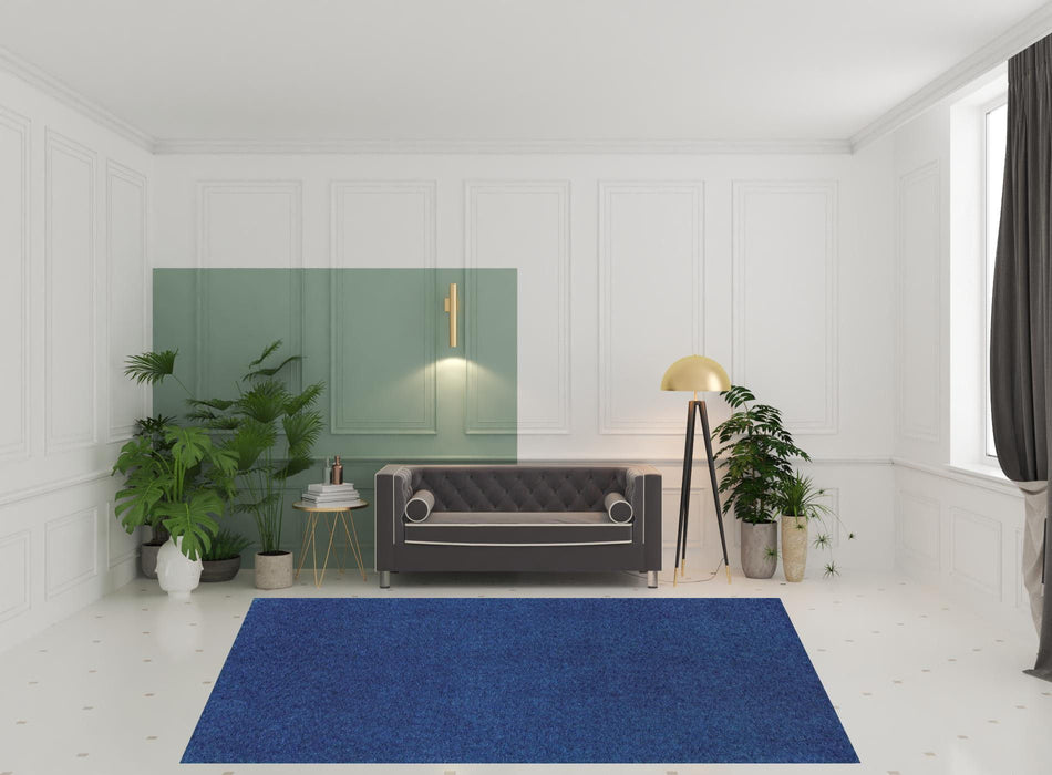 8' x 11' Shag Tufted Handmade Stain Resistant Area Rug - Deep Blue