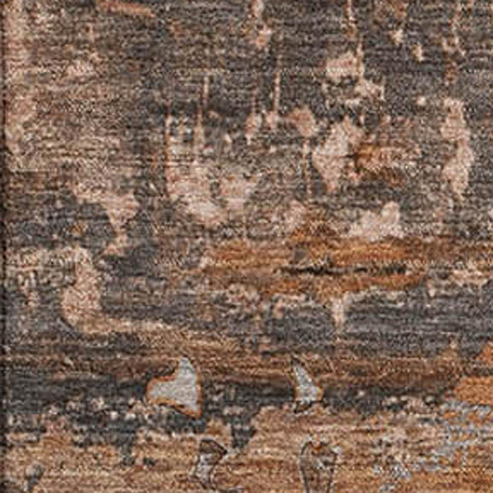 8' X 10' Abstract Washable Area Rug With UV Protection (648884) - Terra Cotta / Gray