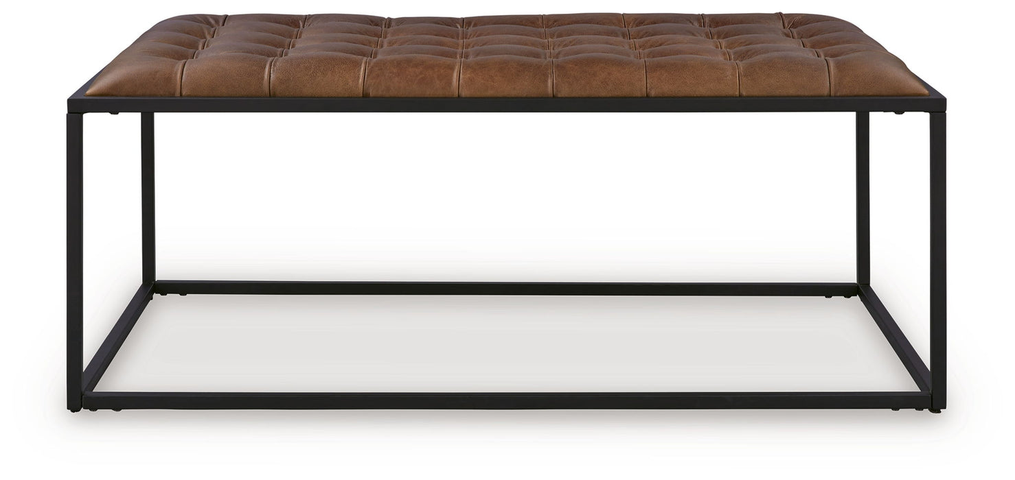Junsor - Cocktail Ottoman - Brown / Black