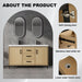 Giga 60-inch oak bathroom vanity with double resin sinks, soft-closing doors, plywood construction, and modern design.