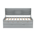Giga captain bed with built-in bookshelves, three storage drawers, and a trundle, showcasing the multi-functional design and sturdy frame.