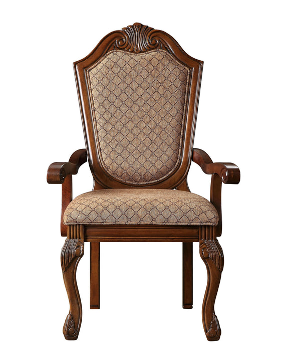 Redwood Upholstered Fabric Dining Arm Chairs (Set of 2) - Tan