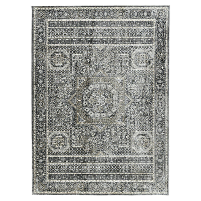 10' X 14' Medallion Area Rug - Charcoal And Gray
