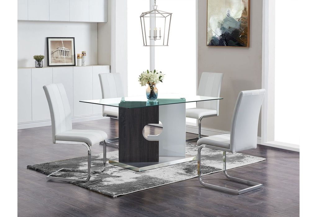 Zoom Room Reciever D219 - 7 Piece Dining Room Set (Dining Table And 6 Dining Chairs) - White