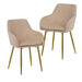 Pair of beige Giga dining chairs with wooden legs, modern design, ideal for dining room seating, set of two.