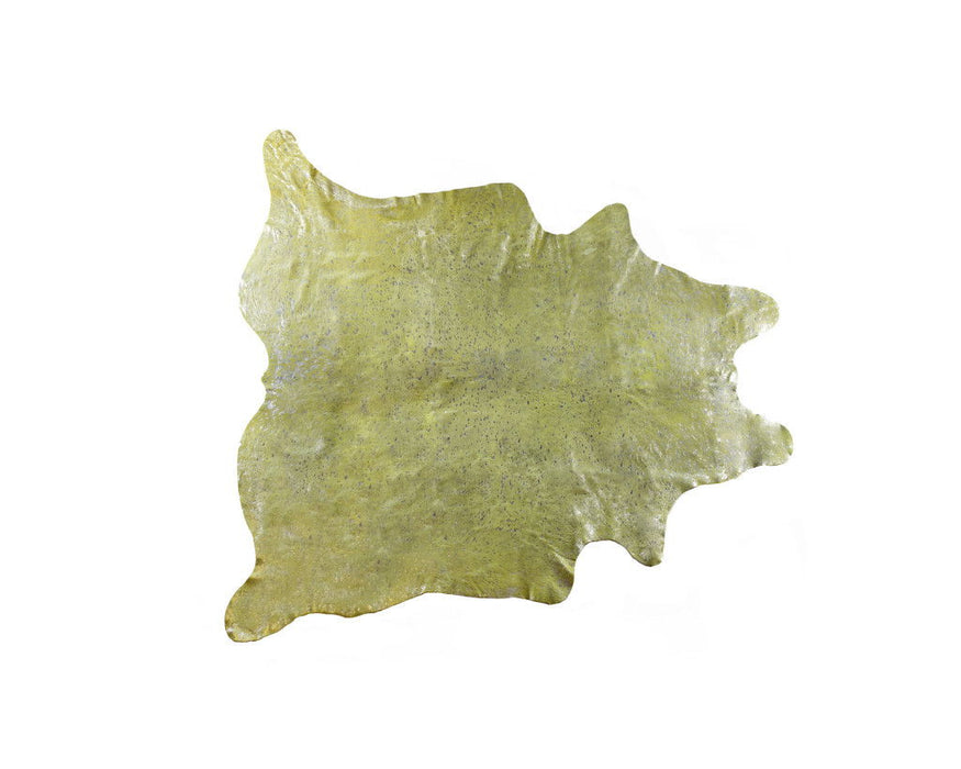 5' x 7' Cowhide Hand Knotted Area Rug - Green And Silver