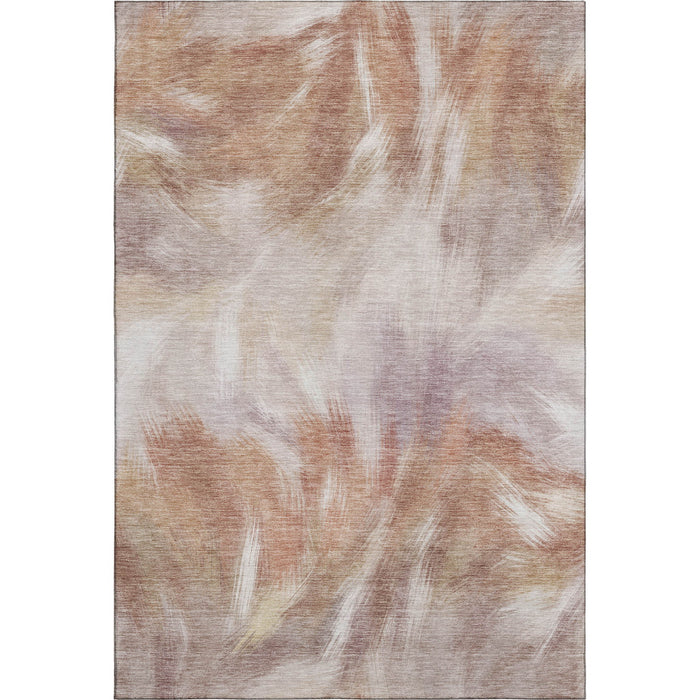 10' X 14' Abstract Washable Area Rug With UV Protection (717675) - Copper / Ivory